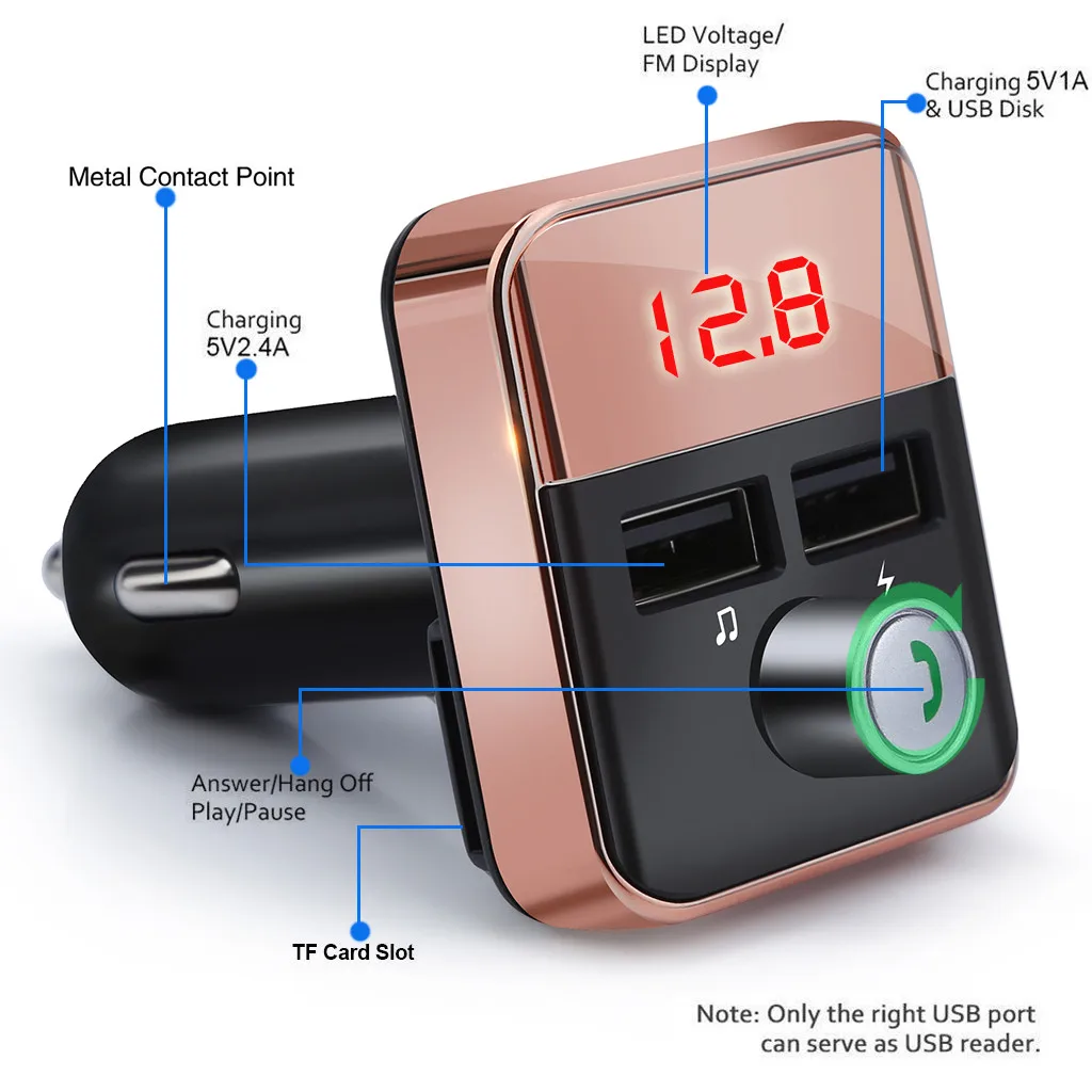 Гнездо для сигарет автомобиля Bluetooth Автомобильный fm передатчик беспроводной