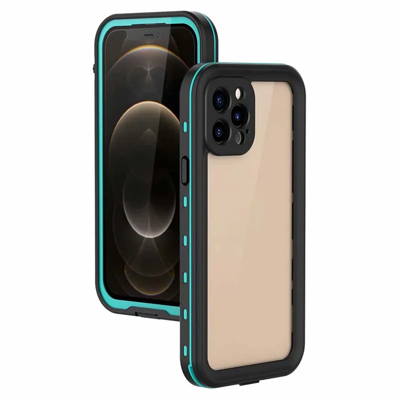 

Waterproof Case Shockproof Silicone Case Transparent Armor Cover For iphone 12Promax 12 12pro 12mini Phone Case Protective KS101