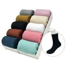 5 пар носков женские зимние плюшевые теплые махровые носки хлопковые одноцветные Повседневные носки для улицы в стиле ретро, размеры 36-40