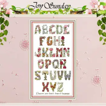 

Letter - Flower Counted Cross Stitch 11CT 14CT Cross Stitch Set Wholesale Chinese Cross-stitch Kit Embroidery Needlework