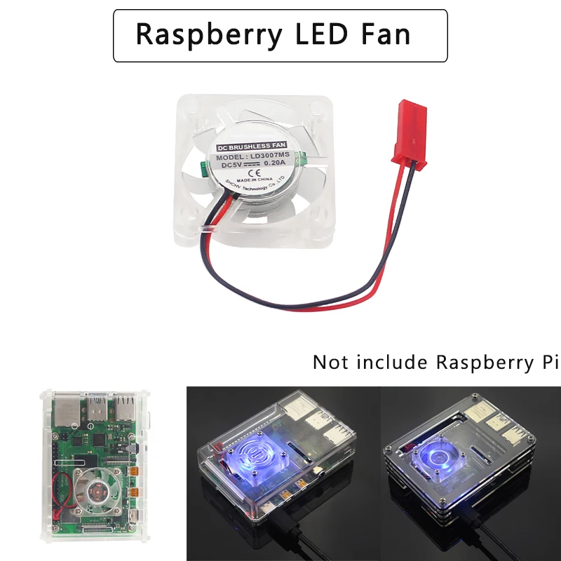 Охлаждающий вентилятор со светодиодный Ной подсветкой для Raspberry Pi радиатор с 2