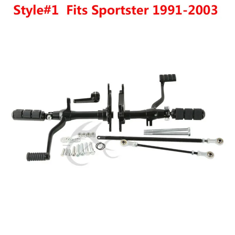 style 1 Мотоцикл вперед управления колышки тяги для Harley Sportster XL 883 1200 91-03 04-13 14-19 - Цвет: style 1