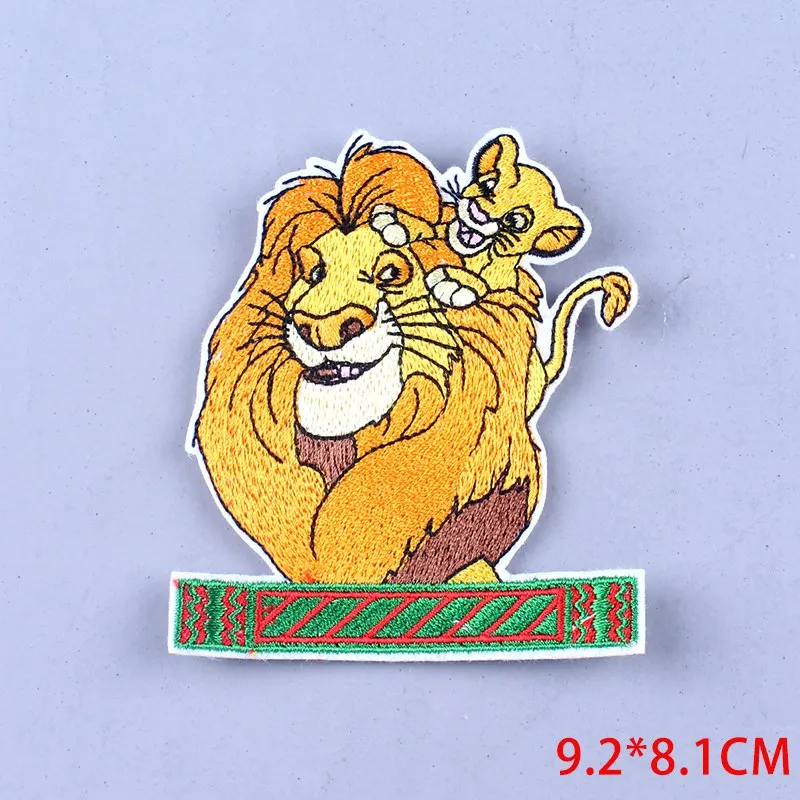 5P-PE4536CT Pulaqi Король Лев Симба аппликация нашивки мультфильм аниме кошка нашивка вышитая железная нашивка для Бейджи для одежды полоса Наклейка F - Цвет: 5P-PE4536CT