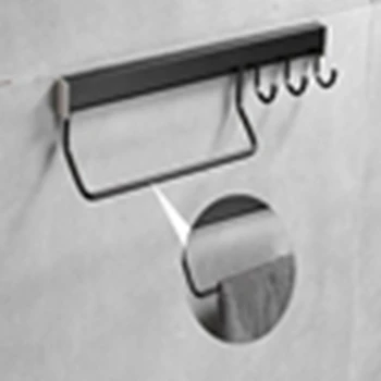 

Kitchen fixtures Hardware Wall Mounted Hang Rod Household Hook Space Aluminum Viscose Cook Toos Storage Racks