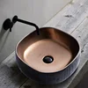 Ceramic Vessel Antique Square Stone Design Art Sinks Bathroom Washing Basin Bowl Above Counter Lavatary Balcony Black ► Photo 2/5