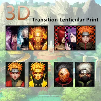 

NARUTO 3D Poster Wall Decor Kakashi Naruto Sasuke Anime 3D Three-dimensional Paintings 3D Wall Sticker 3D Lenticular Poster