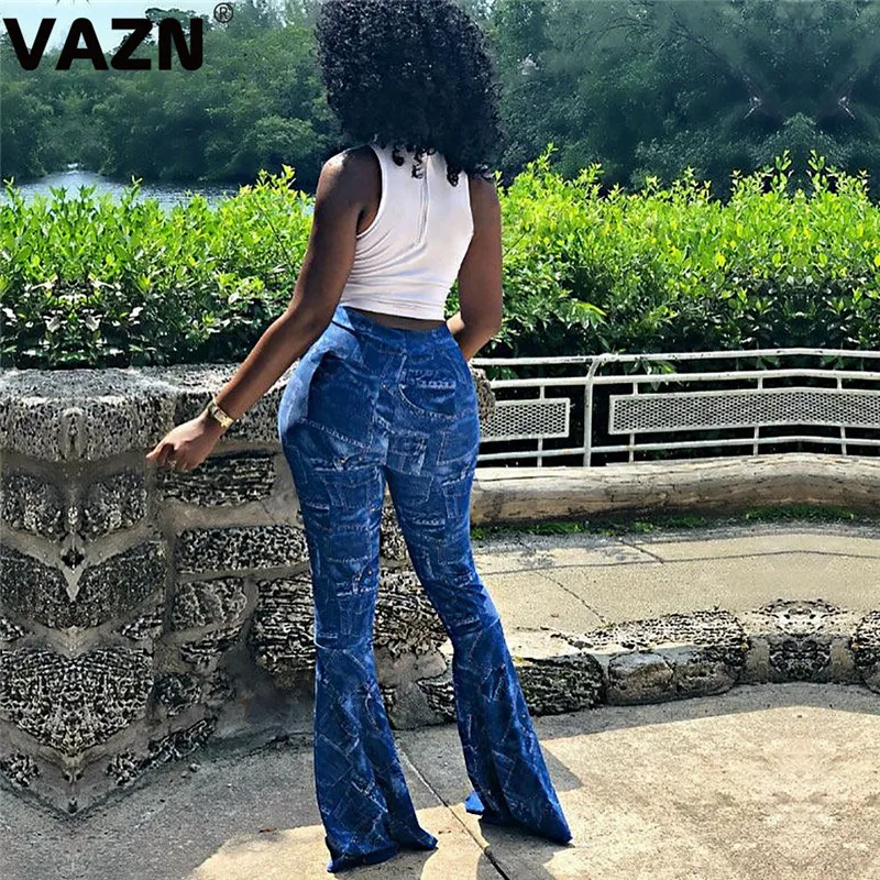 VAZN SN3715, Новое поступление, обычные джинсы, элегантные, для взрослого возраста, сексуальные, официальные комбинезоны, винтажные, высокая талия, женские, длинные, тонкие сапоги, укороченные штаны