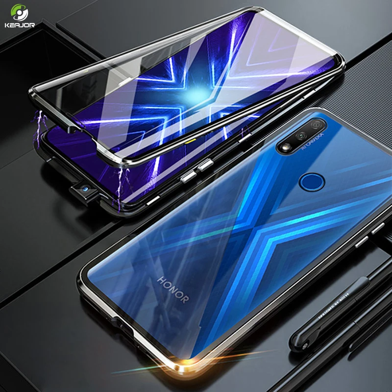 Магнитный чехол для huawei Honor 9X Premium, двусторонний чехол из закаленного стекла, противоударный бампер для Honor 9X Global, чехол для телефона