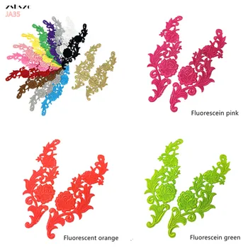

zsbszc mirror 5 pairs more colors embroidery lace applique flower patches collar wedding dress formal accessories fabric JA35