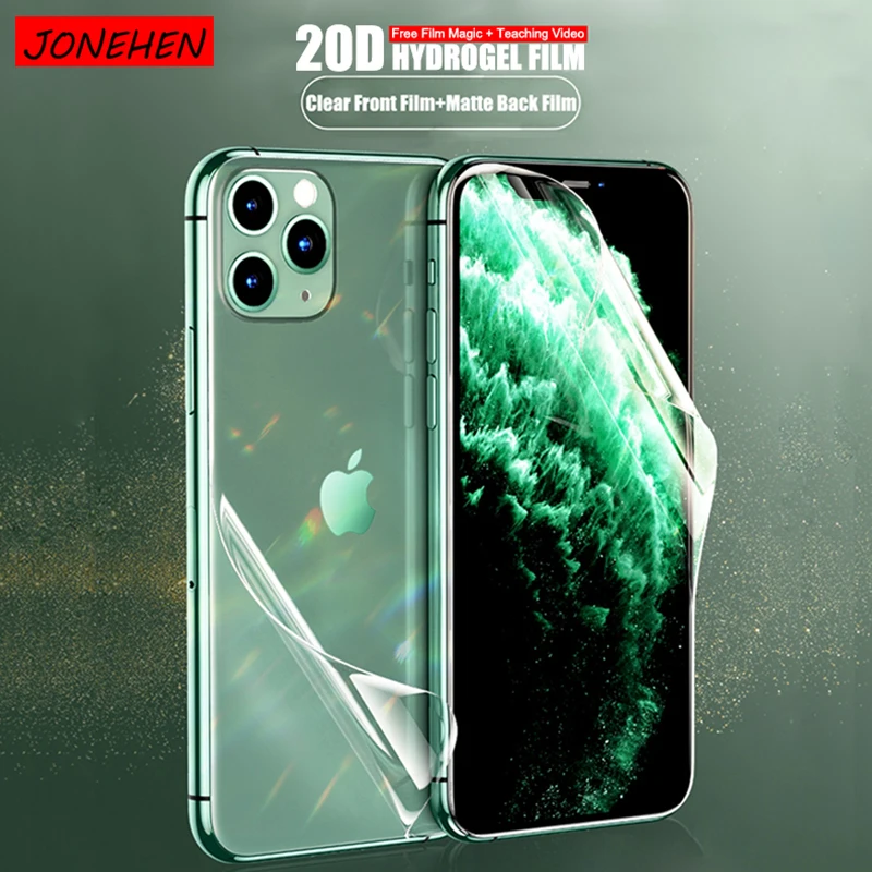 

Full Cover Protective Hydrogel Film For iPhone 6 6s 7 8 Plus 11 Pro XS Max XR X Screen Protector Front Back On Film No Glass