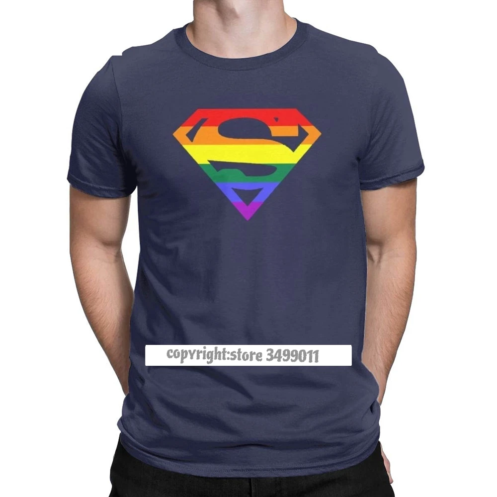 Футболка мужская с круглым вырезом классная тенниска из хлопка надписью Super Queer
