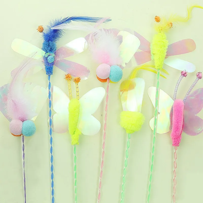 

Игрушки для домашних животных, кошек, забавная палочка для кошек, волшебная палочка-бабочка, игрушка, пазл для кошек с пайетками и перьями, Интерактивная игрушка, товары для котят