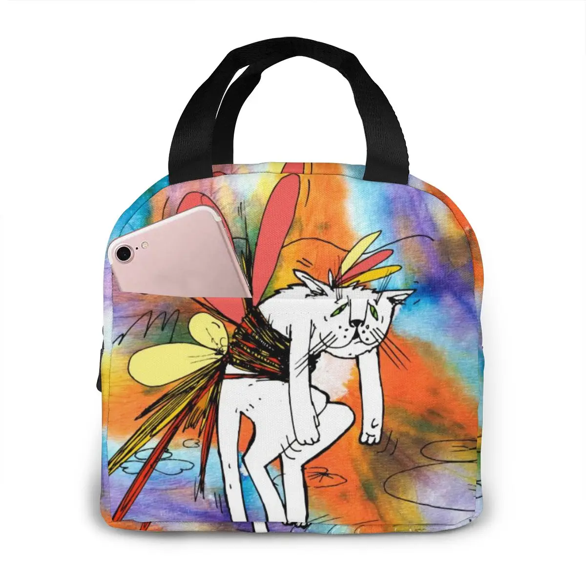 cat insulated lunch bag