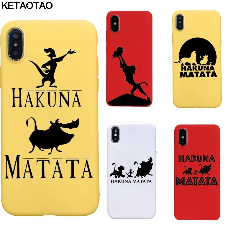 Чехол для телефона KETAOTAO Hakuna Matata Lion king s для iPhone 4S, 5S, 6 S, 8 Plus, X, XS, XR, 11 Pro, чехол для samsung, мягкий, ТПУ, резиновый, силиконовый
