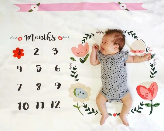 Baby Photography Blanket Props Baby Milestone Blanket Receving Background Baby Monthly Blanket for Shooting Photo accessoriesdiy baby  Baby Accessories