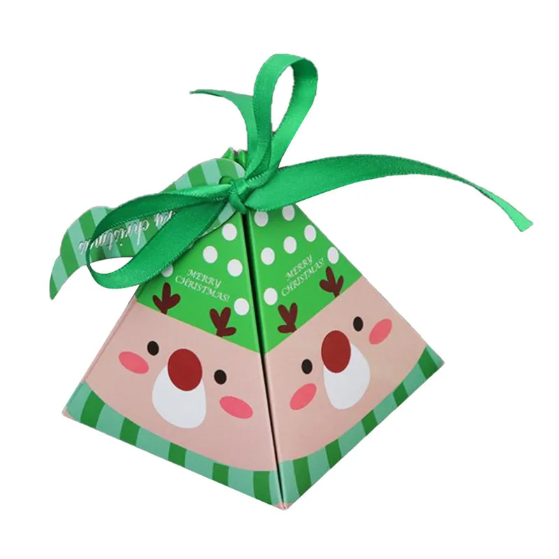 10 шт. креативная Рождественская бумажная коробка для конфет с милым рисунком из мультфильма, подарочные коробки для конфет и шоколада, вечерние принадлежности@ 5 - Цвет: B