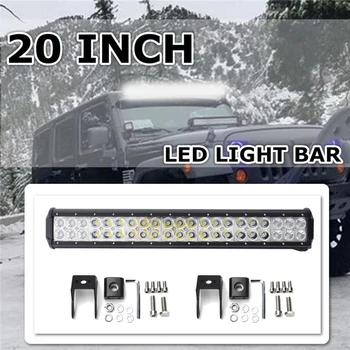 

20INCH 126W Waterproof Led Light Bar Flood Spot Combo Driving Offroad Truck ATV