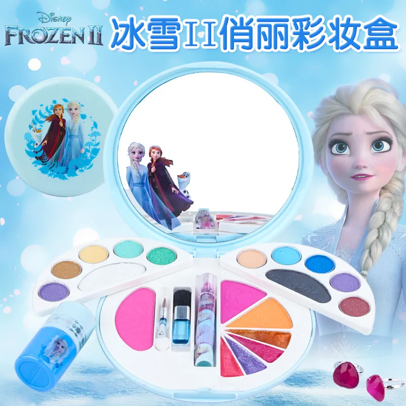 

Frozen 2 Children's Cosmetics Disney Princess Makeup Box set girl played the house toy