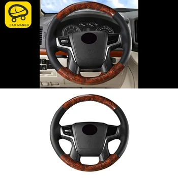 

CARMANGO Car Steering Wheel Covers Soft Leather with Needle and Thread Interior Accessory for Toyota Land Cruiser 200 2016-2018
