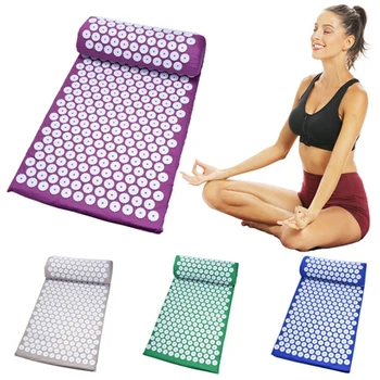 

Lightweight Massager Cushion Massage Yoga Mats Acupressure Mat Relieve Stress Back Body Pain Spike Acupuncture Mat With Pillow