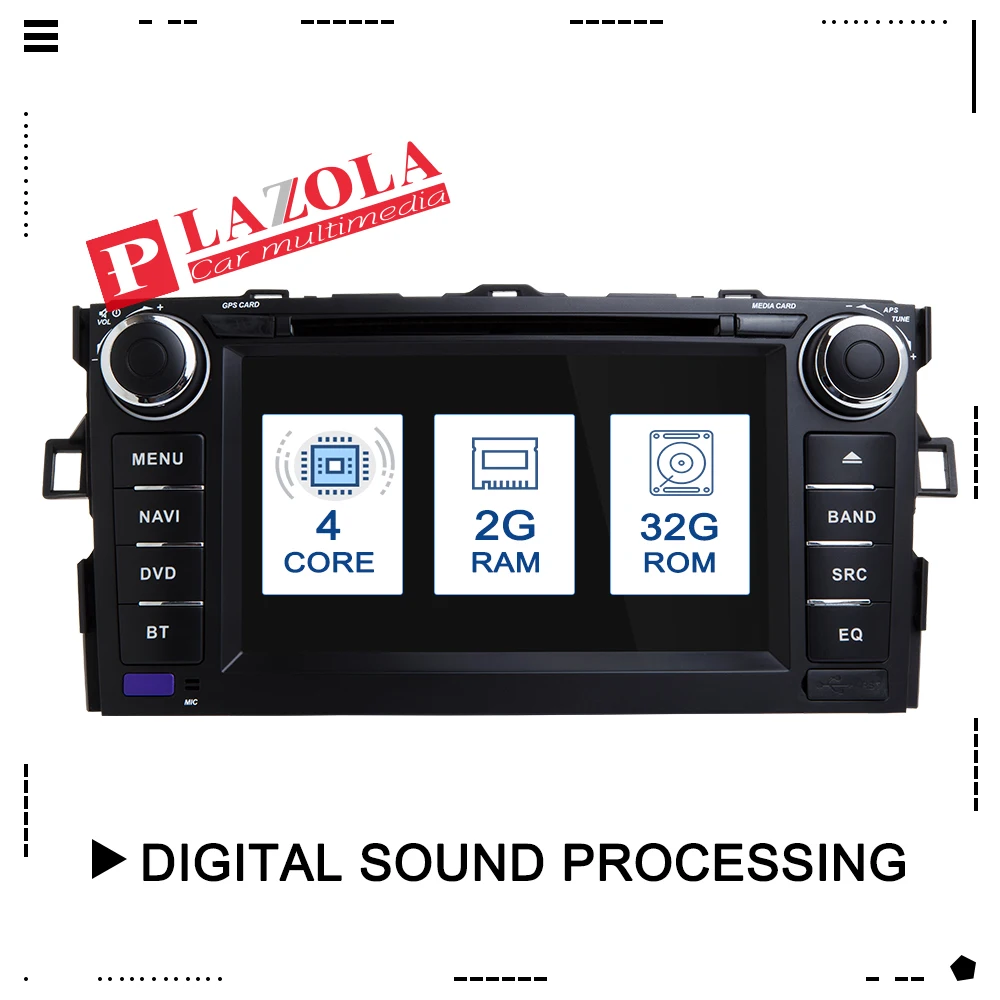 buy Autoradio Double Din Android 9.0 Car Navi Stereo Multimedia Player For TOYOTA AURIS Altis COROLLA 2012 2013 Radio 4Core Wifi GPS