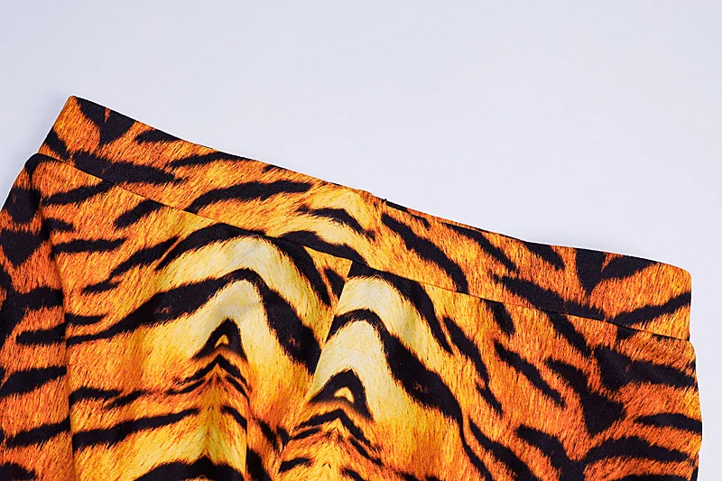 Сексуальный обтягивающий боди с вырезом-лодочкой и тигровым леопардовым принтом, леггинсы с высокой талией, комплект из 2 предметов, Клубная одежда, комбинезоны