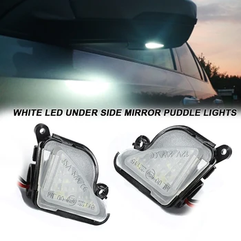 

1Pair White No Error LED Under Side Rearview Mirror Puddle Lights For Superb MK2 3T4 3T5 Octavia MK2 MK3 1Z 5E Auto Accessories