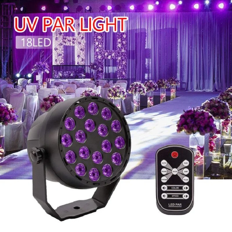 

LED UV lighting effects Professional Stage Light 18 LED disco light DJ Projector Machine Party with Wireless Remote Control