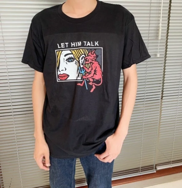 Kuakuayu Hjn пользовательские Homme Let Him Talk Devils Talking To You футболка женская с коротким рукавом скидка футболки топы уличный стиль