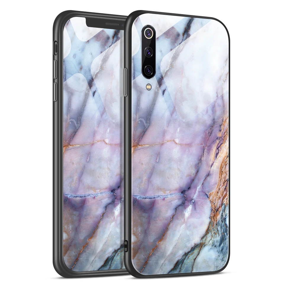 W239 Для Xiao mi 9/9 SE Модный чехол из закаленного стекла ТПУ для задней защиты Xiaomi mi 9se Роскошные противоударные мягкие чехлы для телефонов - Цвет: W239