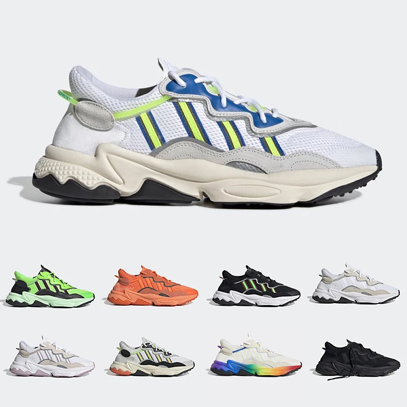 

2019 Pride 3M Reflective Xeno Ozweego for Men Women Casual Shoes Neon Green Solar Yellow Halloween Tones Core Black Trainer4-10