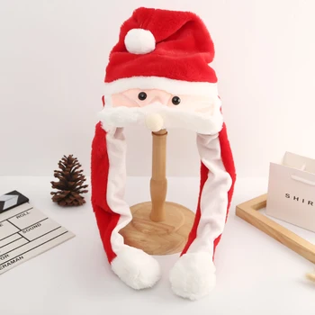 

Christmas Cartoon LED Lights Moving Rabbit Ear Hat Stuffed Plush Dance Cap Plush Toy Halloween Birthday Gift Kids Luminous Hat