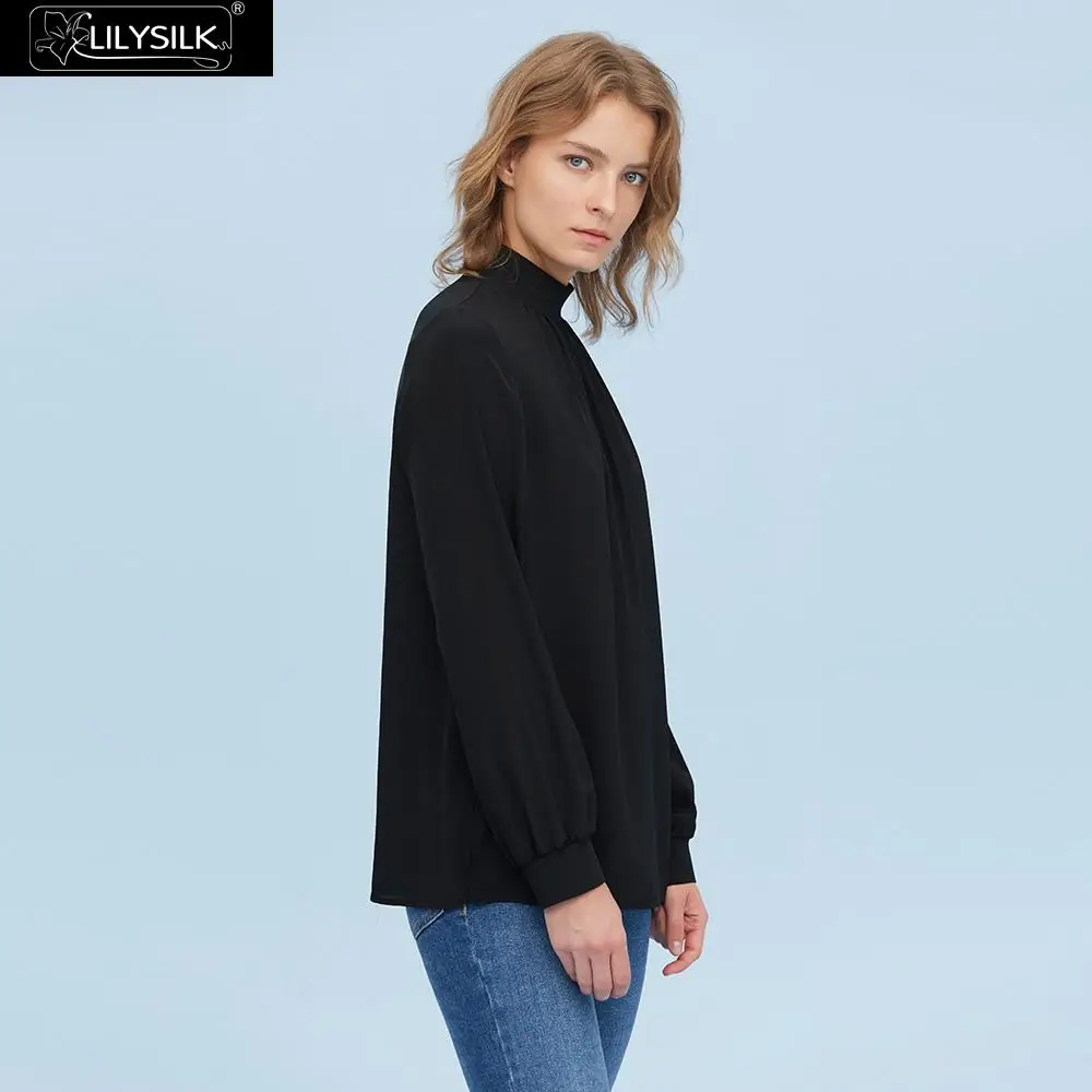 LilySilk Блузка шелковая водолазка элегантная женская