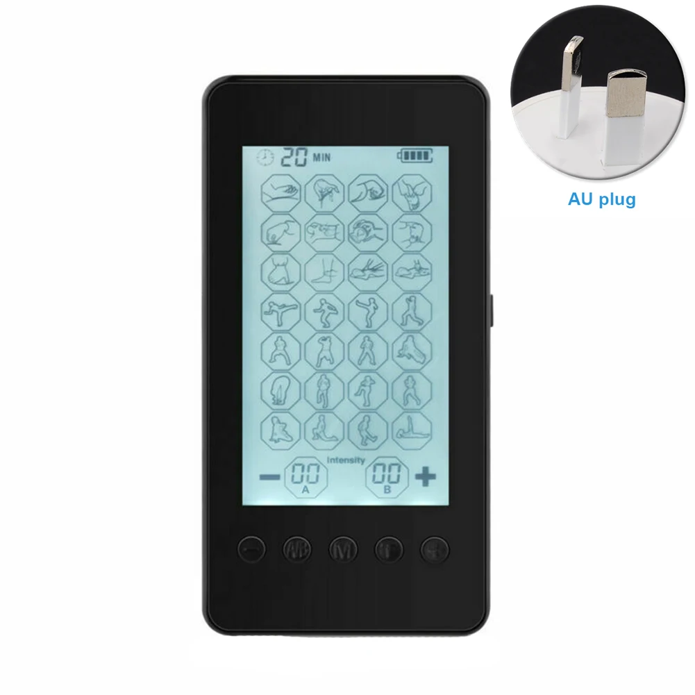 LCD Touch Screen Physiotherapy ABS Relax Electric Unisex Massager Portable Ten Unit Dual Channel 28 Modes Muscle Stimulator
