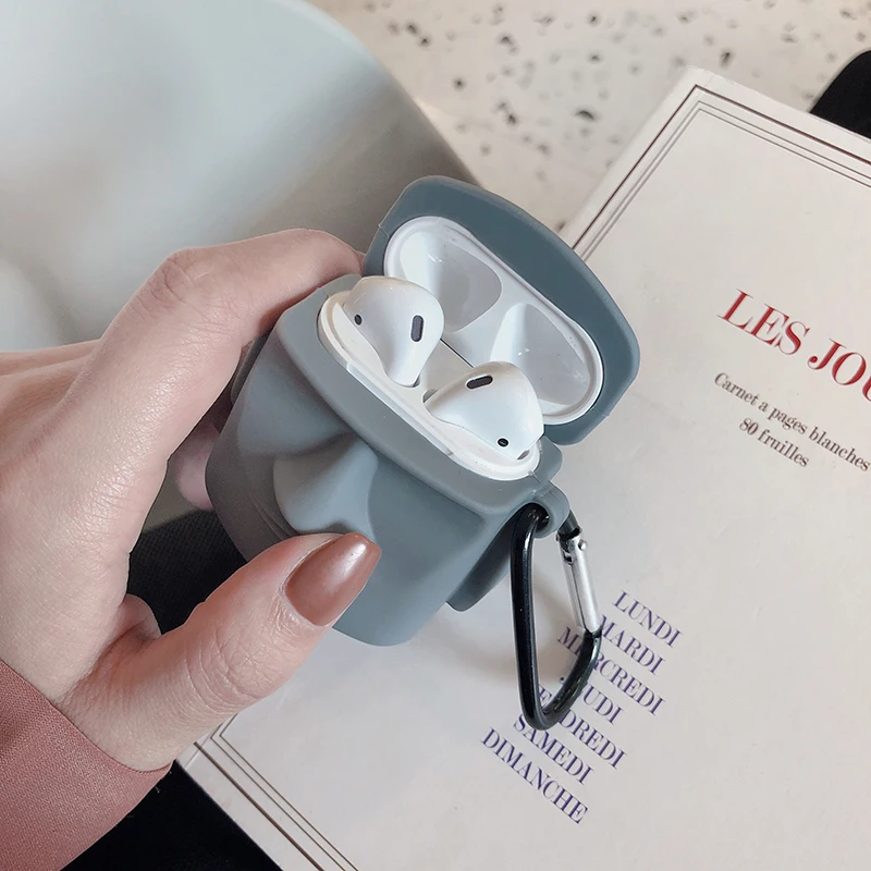 Винтажный чехол с каменной статуей для AirPods Pro 2 1, мягкий силиконовый чехол, беспроводной чехол для наушников для Apple Air Pods, милый чехол+ крючок