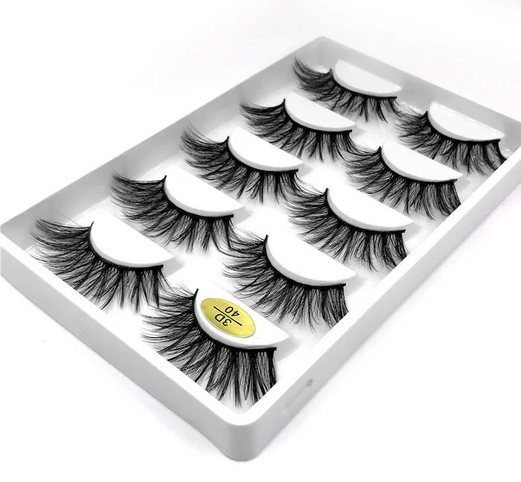 New 5 Pairs 3D Mink Hair False Eyelashes Wispy Fluffy Long Lashes Natural Eye Makeup Tools Faux Eye Lashes Maquiagem Wholesale