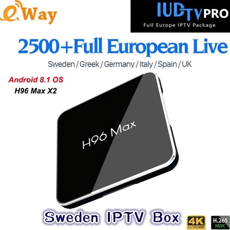 Арабский шведская IPTV приставка коробка H96 MAX X2 Android 1 год Бесплатные IPTV код Греция Германия Нидерланды Африка шведский 2500 PLUS IPTV в европейском стиле