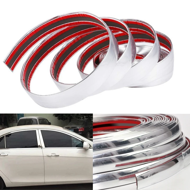 

6M long silver car chrome DIY molding decorative strip for anti-scratch protection of car bumper door