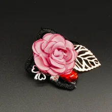 [Фигура Oumuli] японская корейская мода простой классный цветок Моделирование Элегантный корсаж ткань брошь одежда