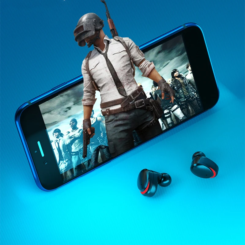 New Bluetooth Wireless Headset TWSBluetooth Touch Fingerprint HD 2000maCharging bin Game Headset SportsWaterproof Stereo Headset