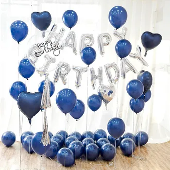

50/100pcs Navy Dark Blue Metallic Balloons Midnight 10inch Thick Latex Balloon Helium Balloon Wedding Birthday Party Decoration