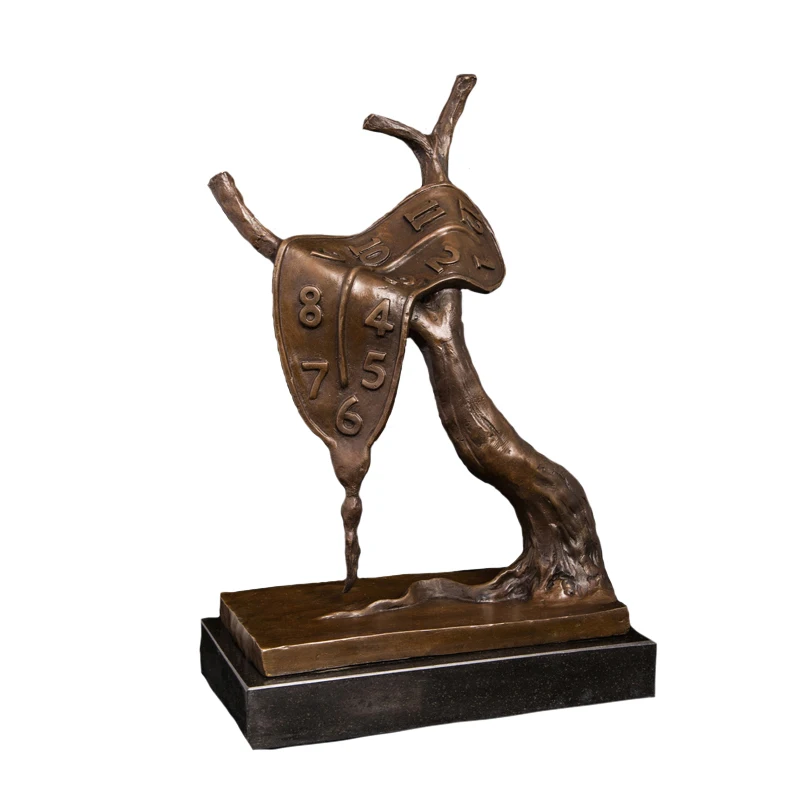 

ArtsHom DS-614 Bronze Abstract Famous Artsist Statue Ancient Bronze Tree With Number For Time Figurines For Collectible