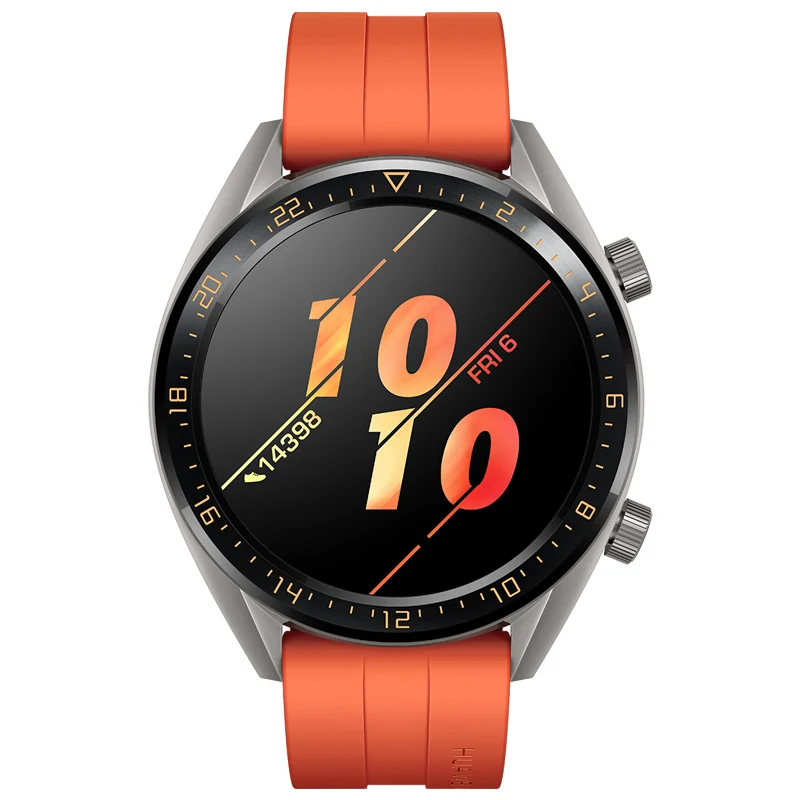 Смарт-часы huawei Watch GT с Bluetooth, ультратонкие, долговечные, водонепроницаемые, совместимы с iPhone и Android - Цвет: Оранжевый