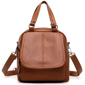

Women'S New Summer Multifunction Handbag Female Fashion PU Personality Retro Small Shoulder Messenger Bag Handbag Brown