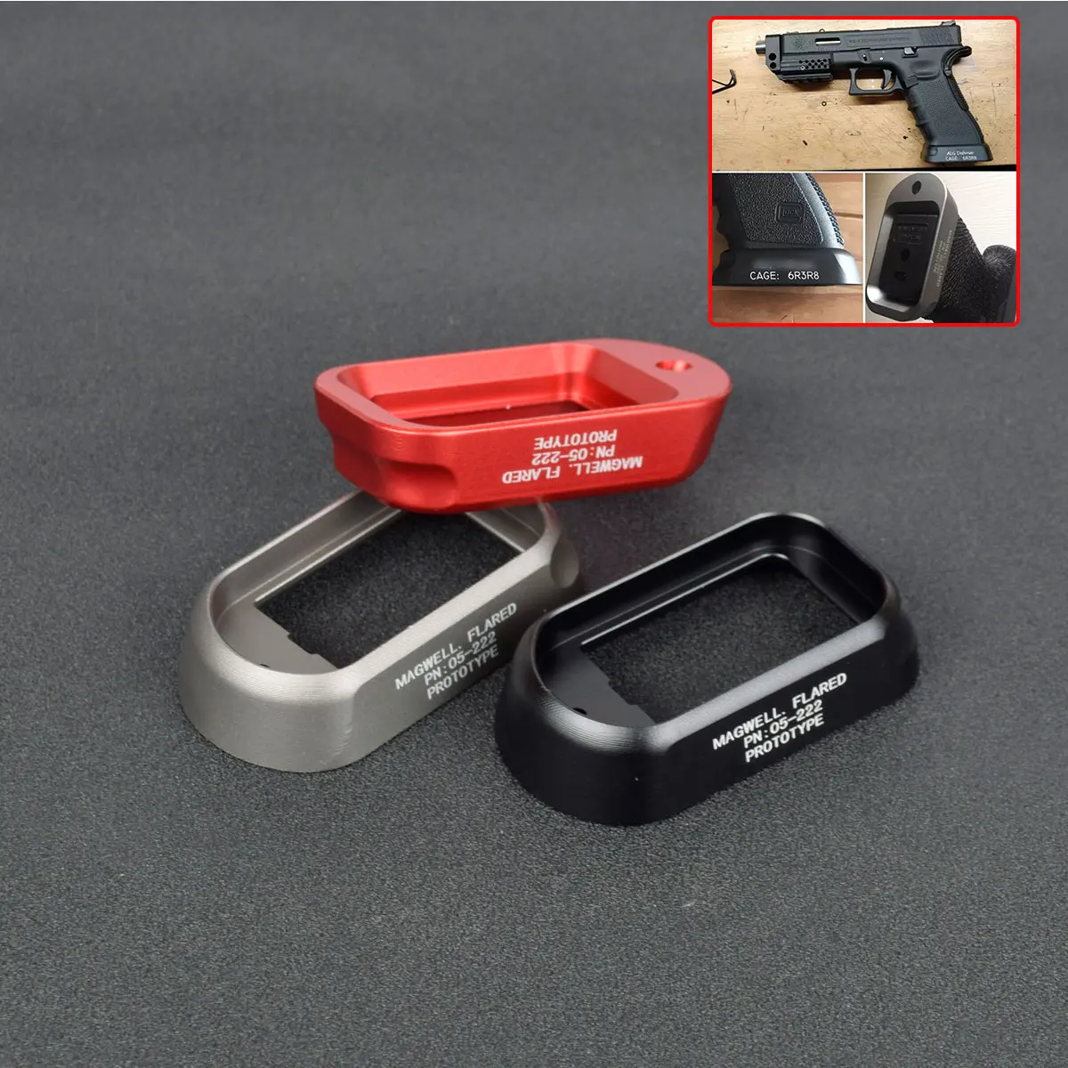 Тактический ALG защитный расклешенный Magwell для пистолета Marui WE KWA Gen3 Glock 17 18C 24 31 34 35