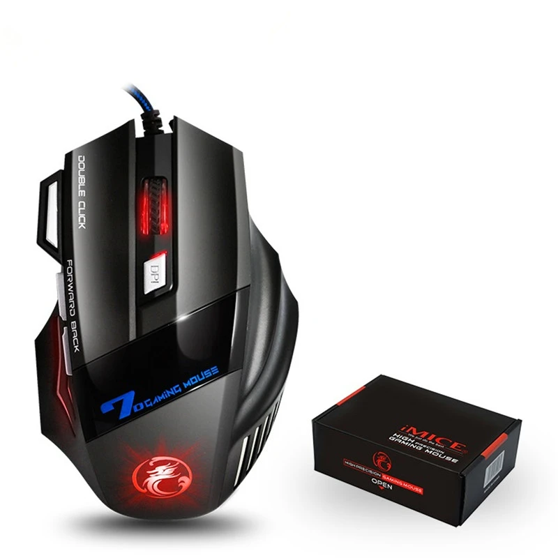 Эргономичная Проводная игровая мышь 7 кнопок RGB светодиодный USB компьютерная