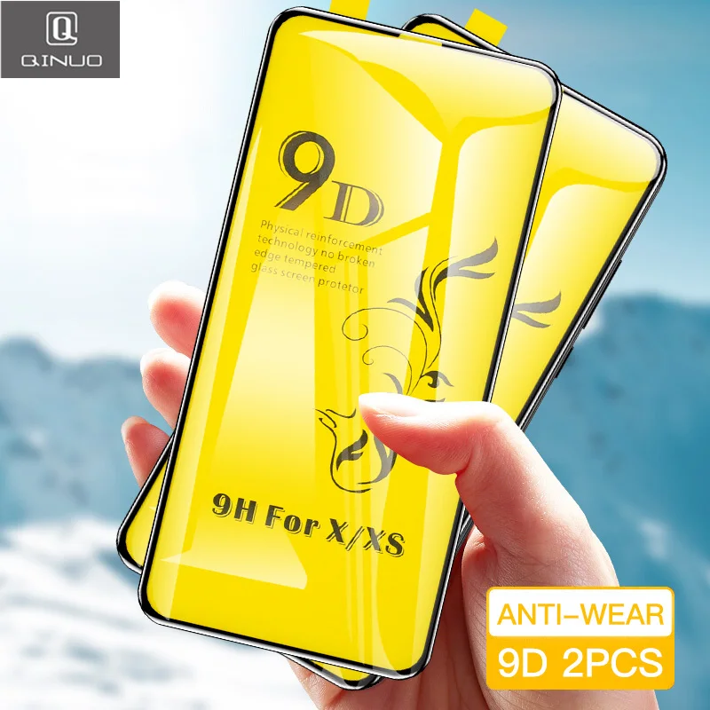 

2PCS 9D Tempered Glass For iPhone 11 Pro XS MAX XR X Full Cover Screen Protector Glass For iPhone 7 8 6 6S Plus Protective Film