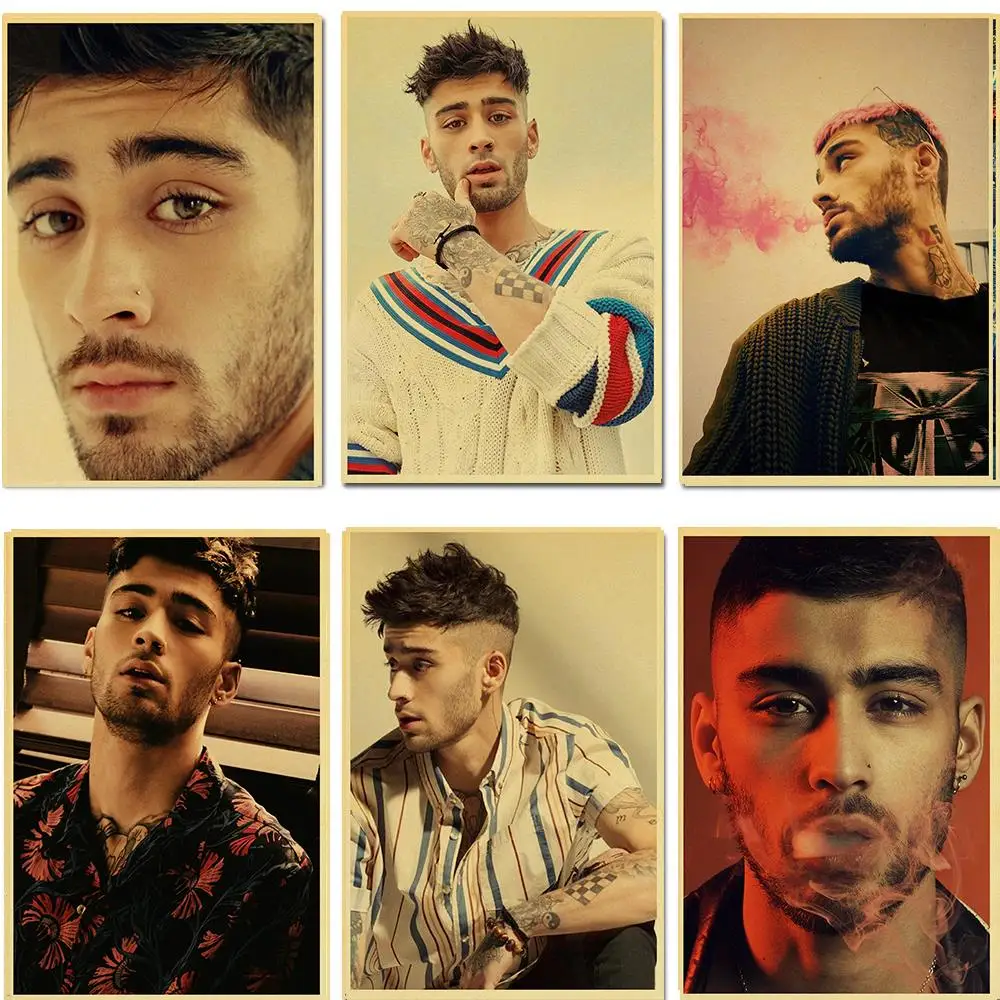 Singer Zayn Malik Retro Posters Art Movie Painting Kraft Paper Prints Home/ Room/Bar Decor Wall Stickers