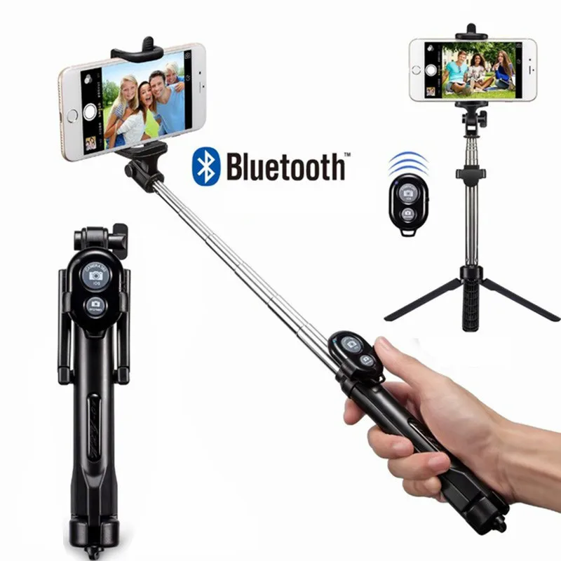 3 в 1 Алюминиевый расширяемый монопод селфи-палка штатив Bluetooth пульт