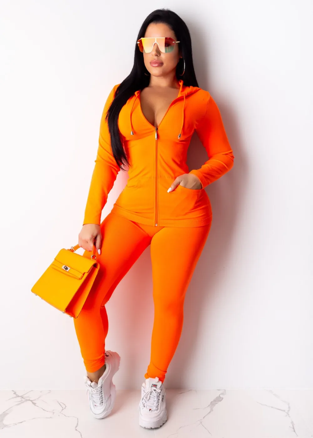 Two Piece Set Tracksuit Women Festival Clothing Fall Winter Top+Pant Sweat Suits Neon 2 Piece Outfits Matching Sets Plus Size